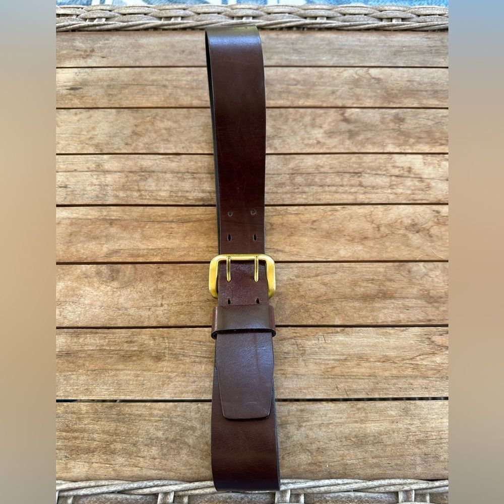 Scarred Cowhide Brown Leather Men’s Belt 38